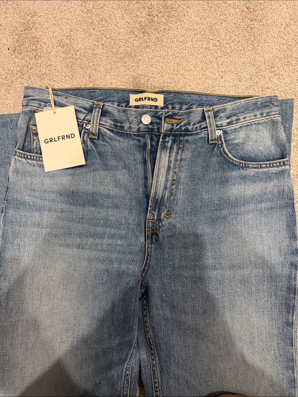 GRLFRND Men's Medium Wash Straight-Leg Jeans